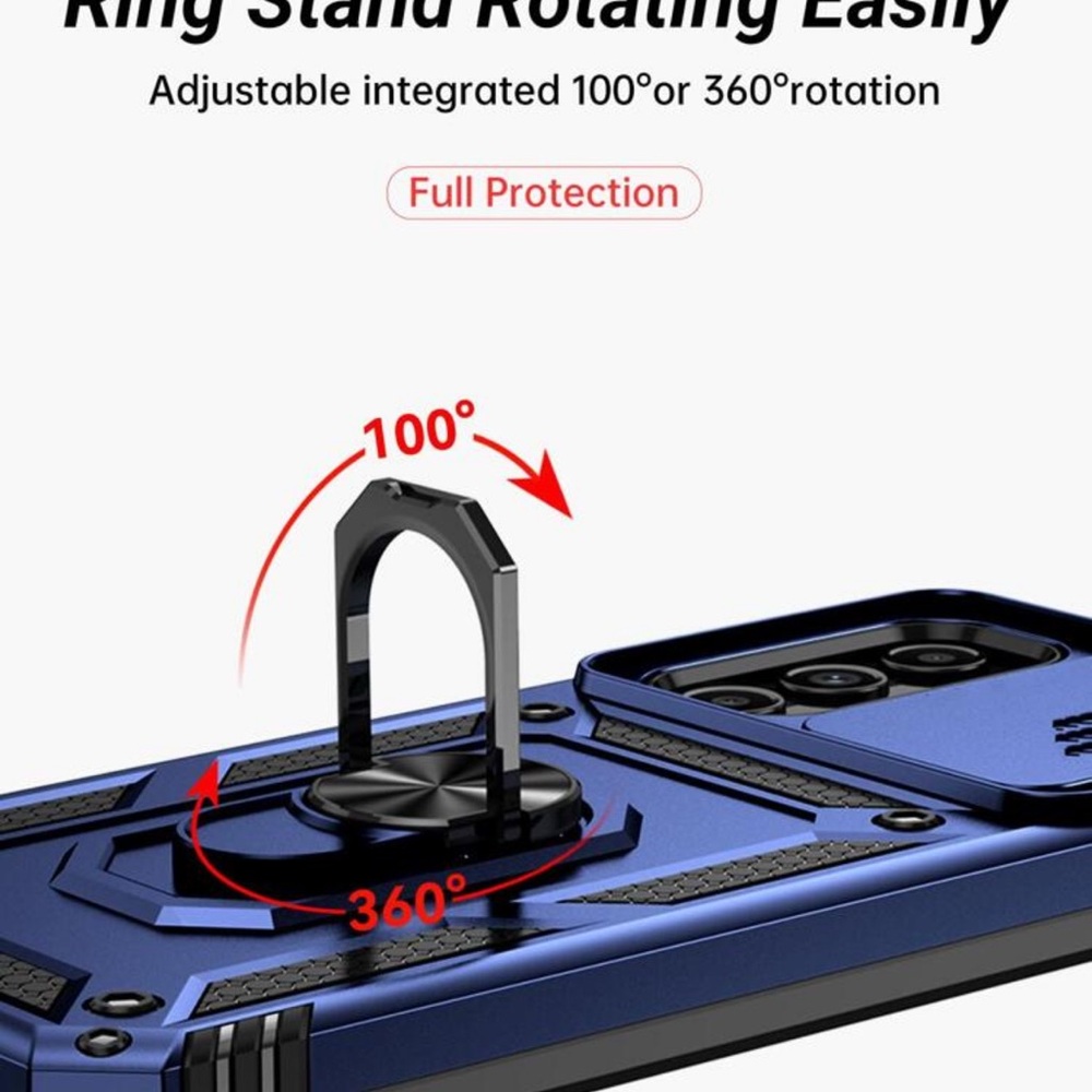 Samsung Galaxy S25 Ultra Case Cover Sleek Blue with Rotating Ring Stand - Picture 3 of 9